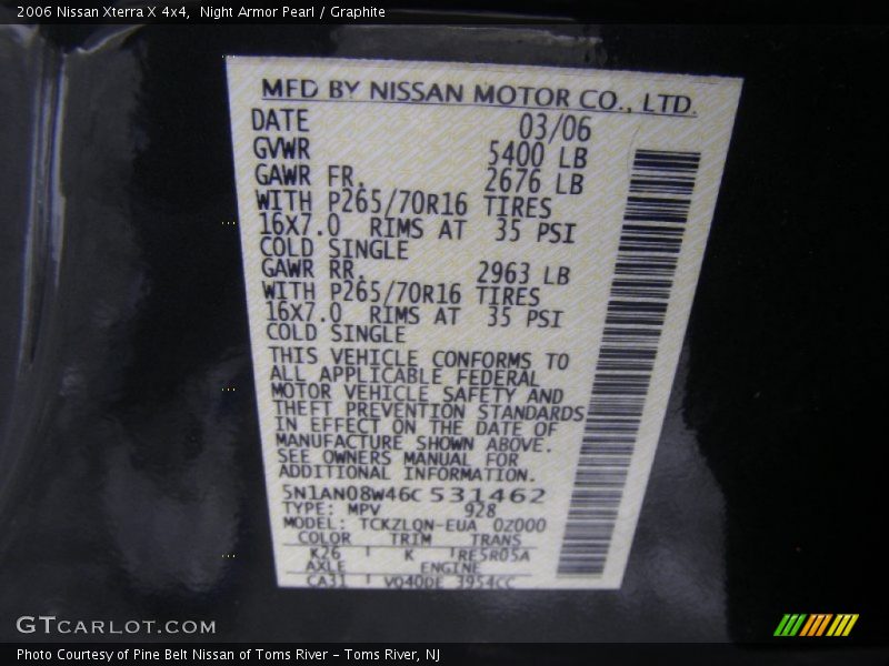 Night Armor Pearl / Graphite 2006 Nissan Xterra X 4x4