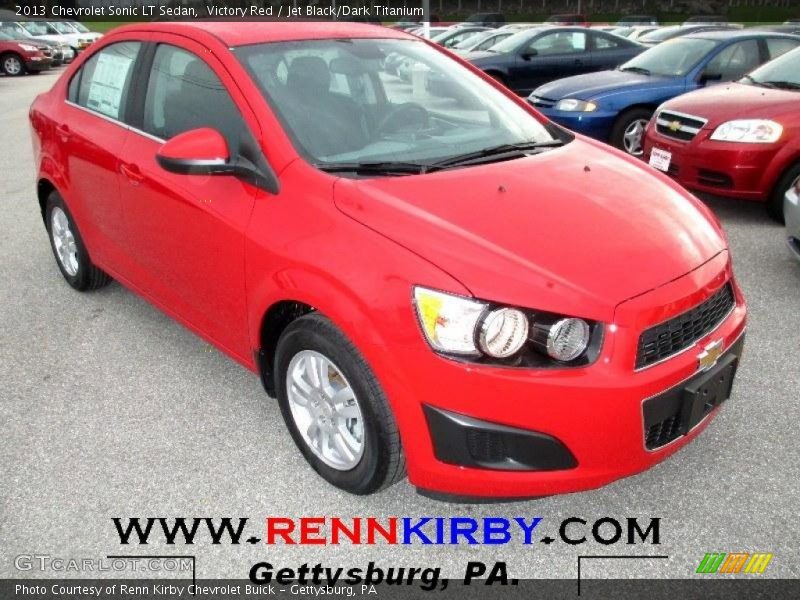 Victory Red / Jet Black/Dark Titanium 2013 Chevrolet Sonic LT Sedan
