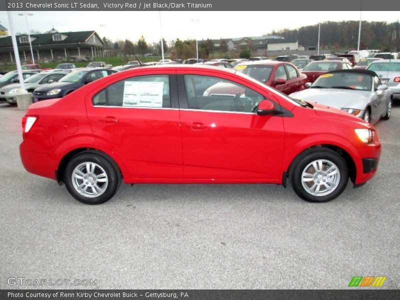 Victory Red / Jet Black/Dark Titanium 2013 Chevrolet Sonic LT Sedan