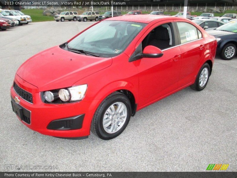 Victory Red / Jet Black/Dark Titanium 2013 Chevrolet Sonic LT Sedan