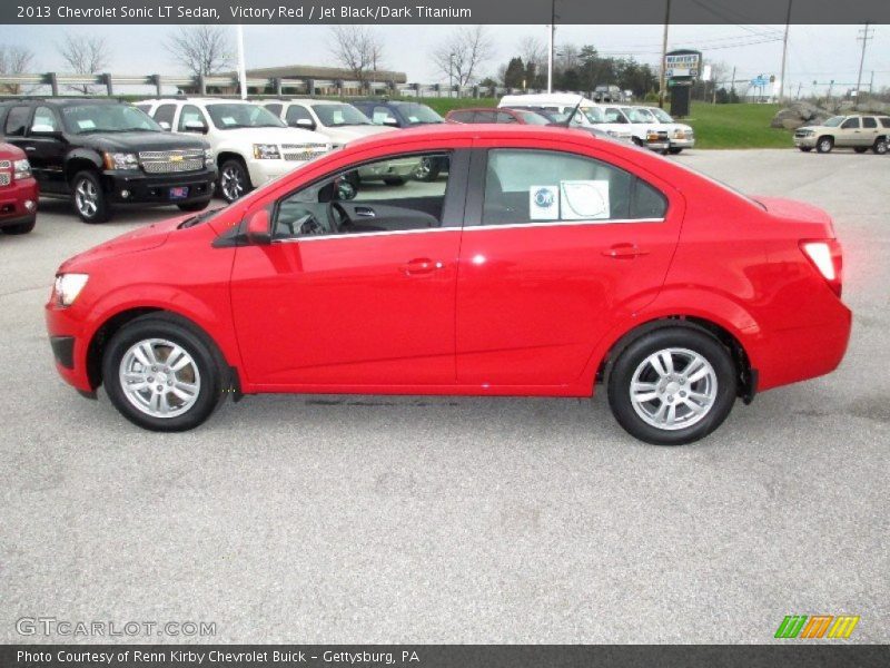 Victory Red / Jet Black/Dark Titanium 2013 Chevrolet Sonic LT Sedan