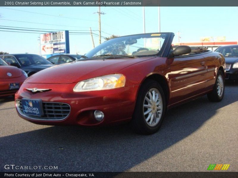 Dark Garnet Red Pearlcoat / Sandstone 2001 Chrysler Sebring LXi Convertible