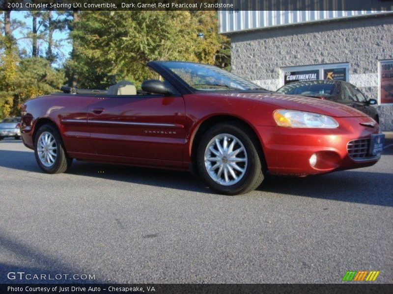 Dark Garnet Red Pearlcoat / Sandstone 2001 Chrysler Sebring LXi Convertible