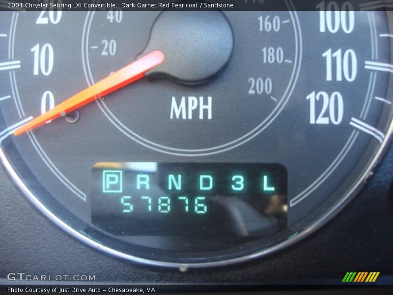 Dark Garnet Red Pearlcoat / Sandstone 2001 Chrysler Sebring LXi Convertible