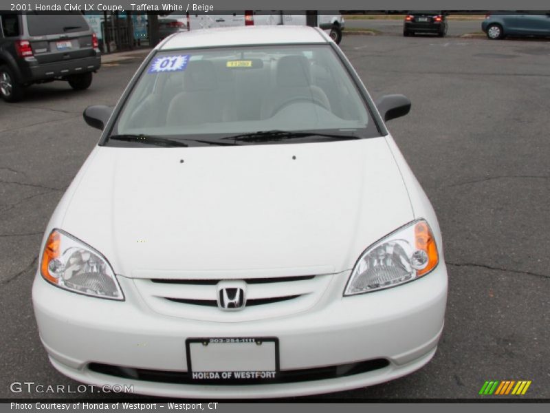 Taffeta White / Beige 2001 Honda Civic LX Coupe