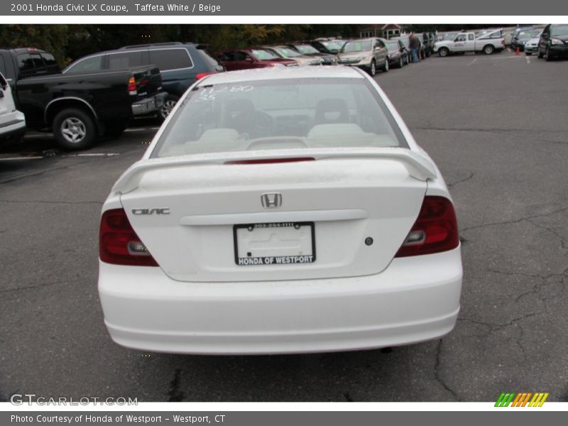 Taffeta White / Beige 2001 Honda Civic LX Coupe