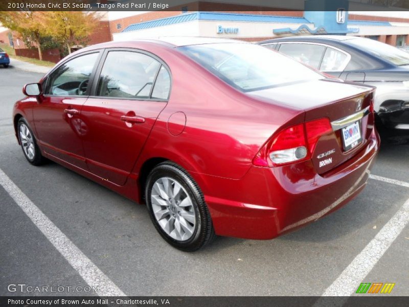 Tango Red Pearl / Beige 2010 Honda Civic EX Sedan