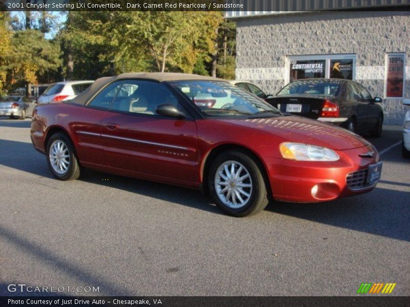 Dark Garnet Red Pearlcoat / Sandstone 2001 Chrysler Sebring LXi Convertible