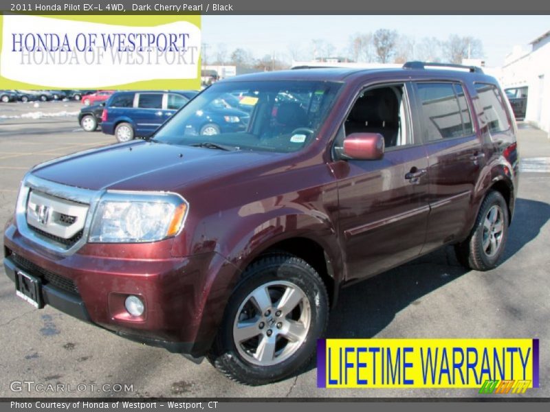 Dark Cherry Pearl / Black 2011 Honda Pilot EX-L 4WD