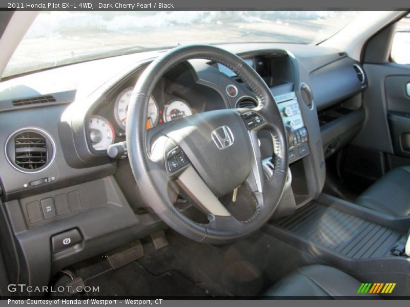 Dark Cherry Pearl / Black 2011 Honda Pilot EX-L 4WD