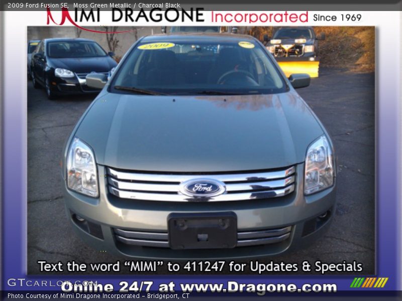 Moss Green Metallic / Charcoal Black 2009 Ford Fusion SE