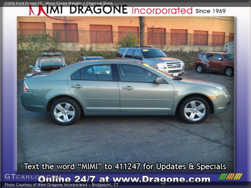 Moss Green Metallic / Charcoal Black 2009 Ford Fusion SE