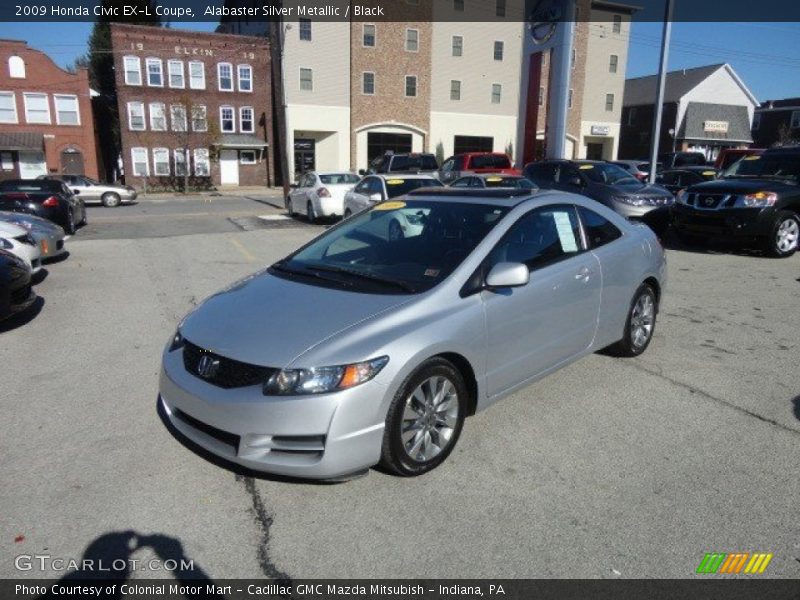 Alabaster Silver Metallic / Black 2009 Honda Civic EX-L Coupe