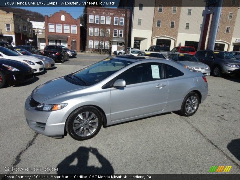 Alabaster Silver Metallic / Black 2009 Honda Civic EX-L Coupe