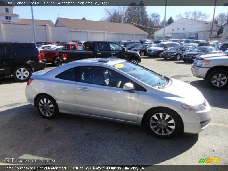 Alabaster Silver Metallic / Black 2009 Honda Civic EX-L Coupe