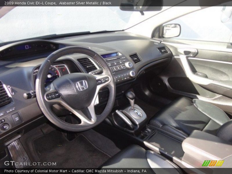 Alabaster Silver Metallic / Black 2009 Honda Civic EX-L Coupe