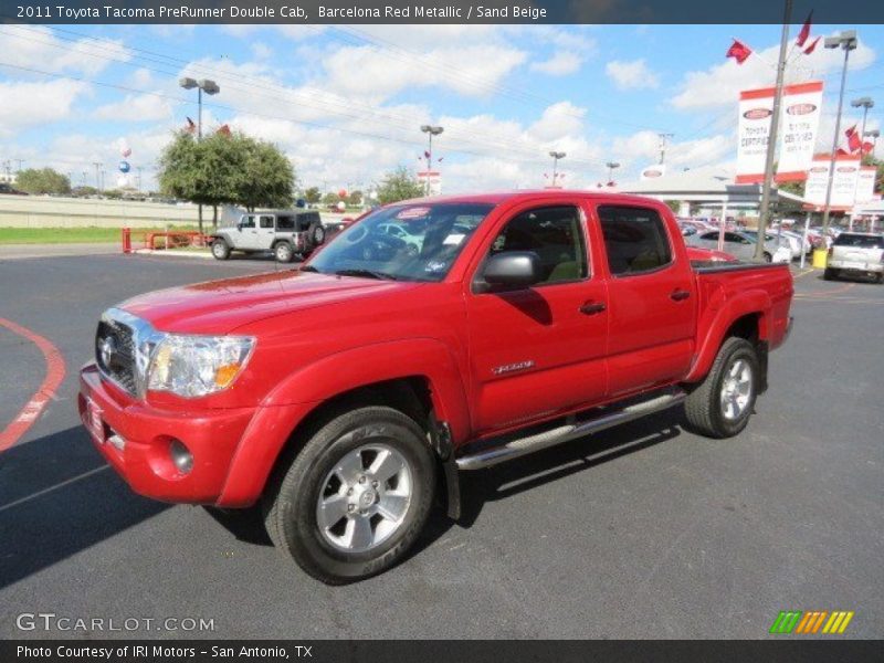 Barcelona Red Metallic / Sand Beige 2011 Toyota Tacoma PreRunner Double Cab