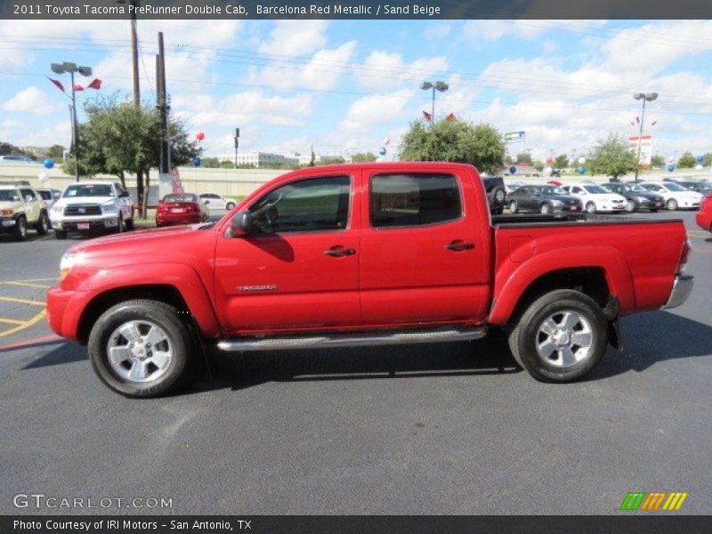 Barcelona Red Metallic / Sand Beige 2011 Toyota Tacoma PreRunner Double Cab