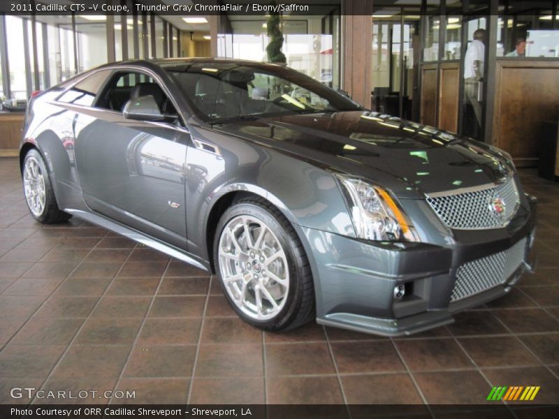 Thunder Gray ChromaFlair / Ebony/Saffron 2011 Cadillac CTS -V Coupe