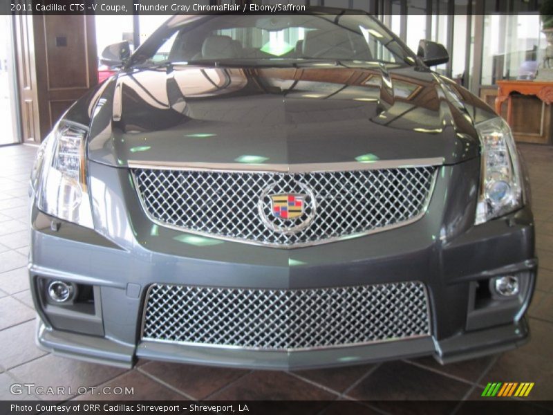 Thunder Gray ChromaFlair / Ebony/Saffron 2011 Cadillac CTS -V Coupe