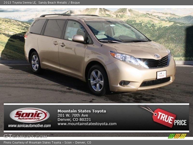 Sandy Beach Metallic / Bisque 2013 Toyota Sienna LE