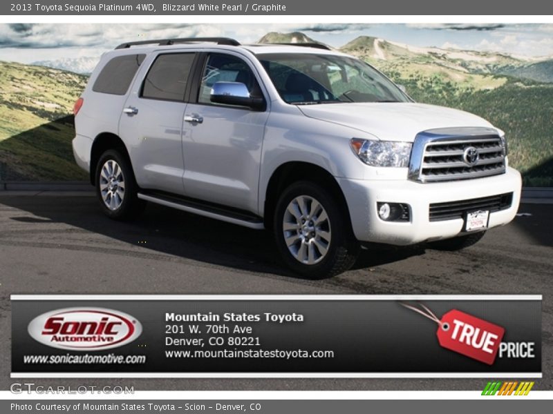 Blizzard White Pearl / Graphite 2013 Toyota Sequoia Platinum 4WD