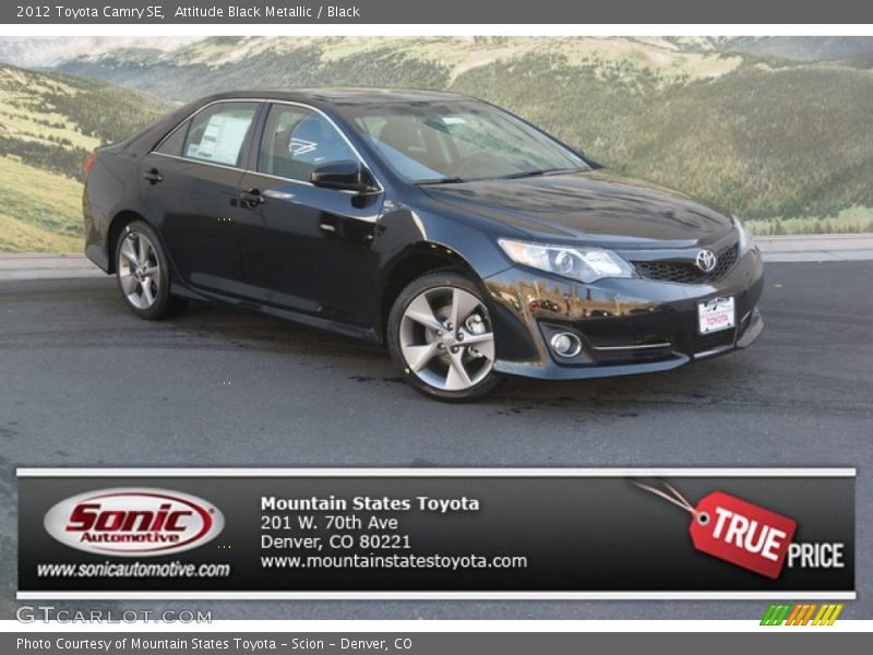Attitude Black Metallic / Black 2012 Toyota Camry SE