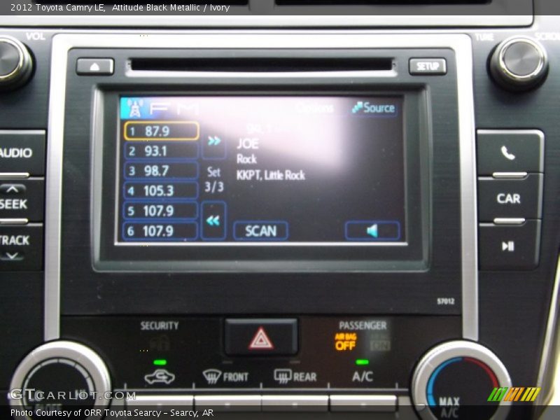 Attitude Black Metallic / Ivory 2012 Toyota Camry LE