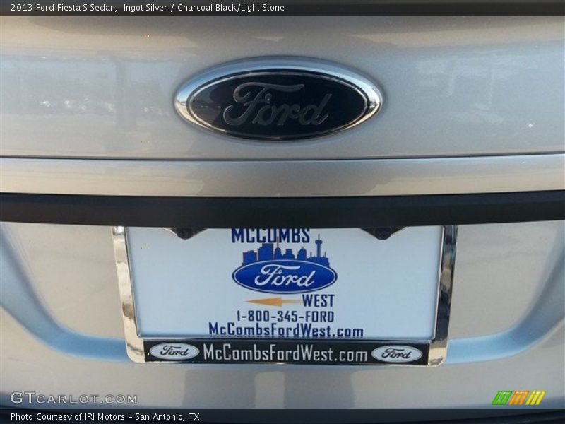 Ingot Silver / Charcoal Black/Light Stone 2013 Ford Fiesta S Sedan