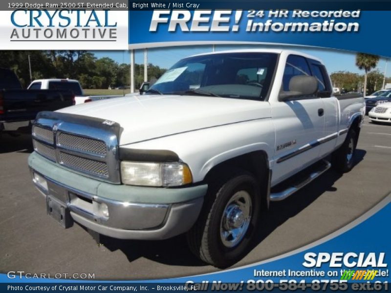 Bright White / Mist Gray 1999 Dodge Ram 2500 ST Extended Cab