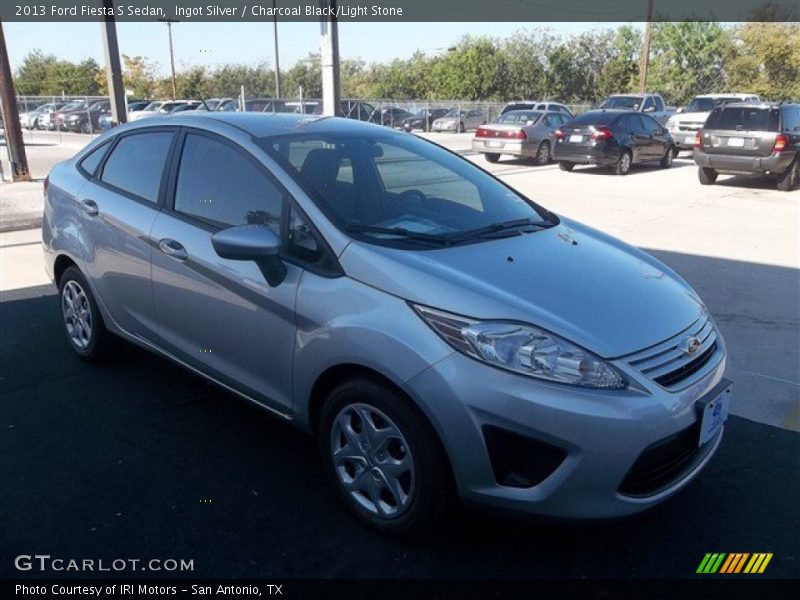 Ingot Silver / Charcoal Black/Light Stone 2013 Ford Fiesta S Sedan