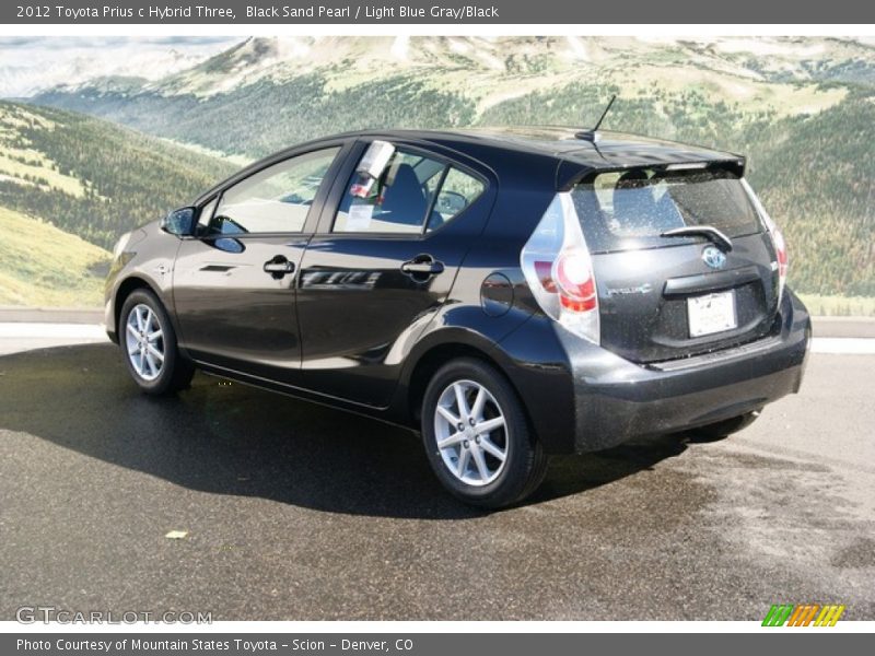 Black Sand Pearl / Light Blue Gray/Black 2012 Toyota Prius c Hybrid Three