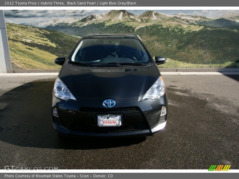 Black Sand Pearl / Light Blue Gray/Black 2012 Toyota Prius c Hybrid Three