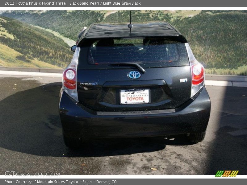Black Sand Pearl / Light Blue Gray/Black 2012 Toyota Prius c Hybrid Three