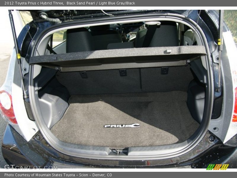 Black Sand Pearl / Light Blue Gray/Black 2012 Toyota Prius c Hybrid Three