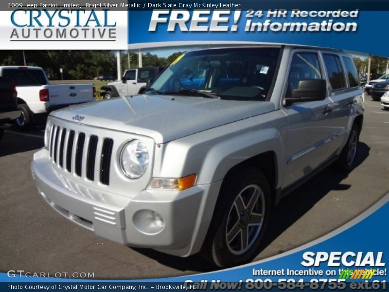 Bright Silver Metallic / Dark Slate Gray McKinley Leather 2009 Jeep Patriot Limited