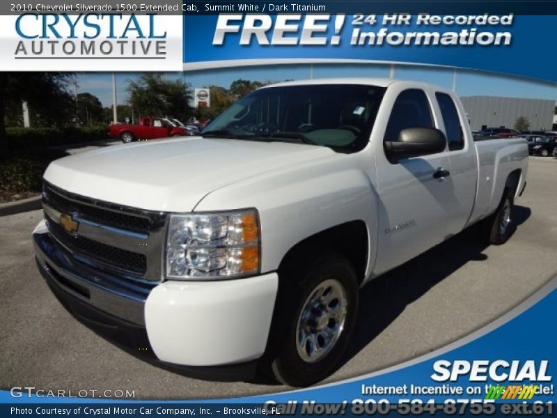 Summit White / Dark Titanium 2010 Chevrolet Silverado 1500 Extended Cab