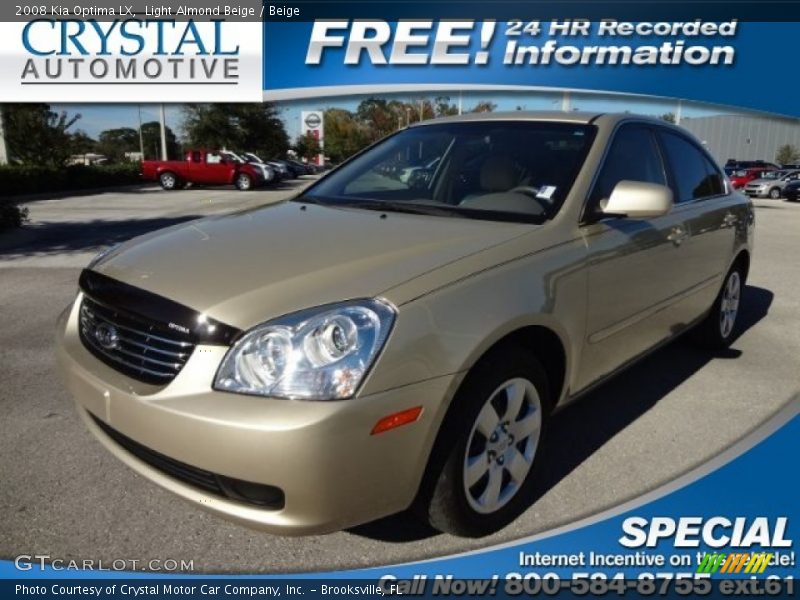 Light Almond Beige / Beige 2008 Kia Optima LX