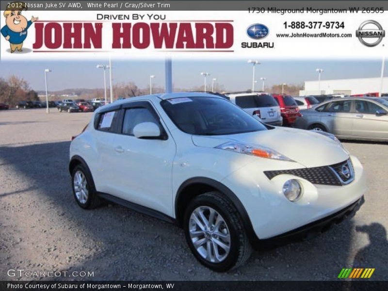 White Pearl / Gray/Silver Trim 2012 Nissan Juke SV AWD