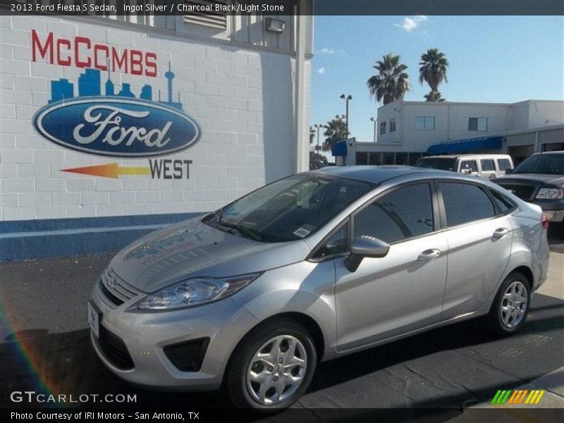 Ingot Silver / Charcoal Black/Light Stone 2013 Ford Fiesta S Sedan