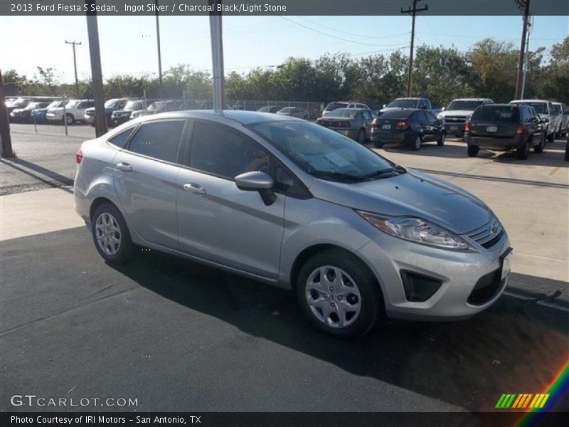 Ingot Silver / Charcoal Black/Light Stone 2013 Ford Fiesta S Sedan