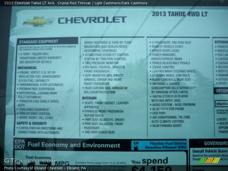 Crystal Red Tintcoat / Light Cashmere/Dark Cashmere 2013 Chevrolet Tahoe LT 4x4