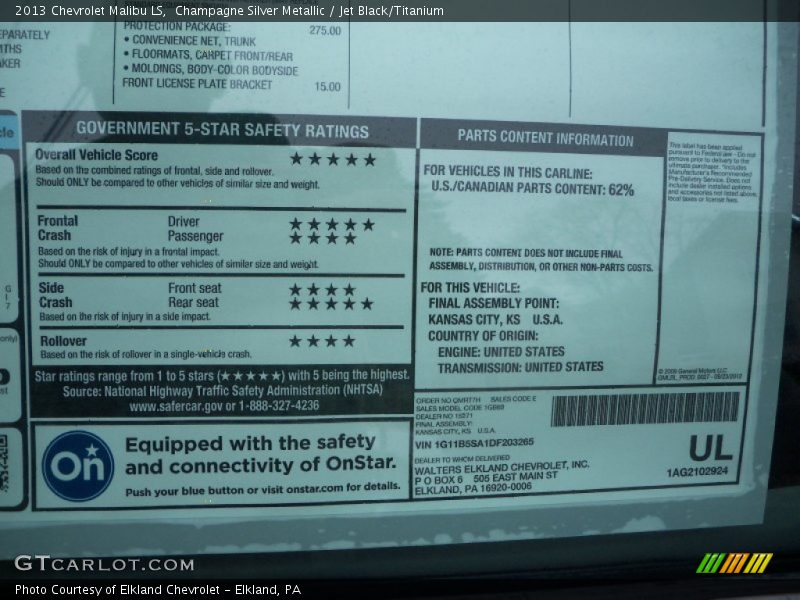 Champagne Silver Metallic / Jet Black/Titanium 2013 Chevrolet Malibu LS