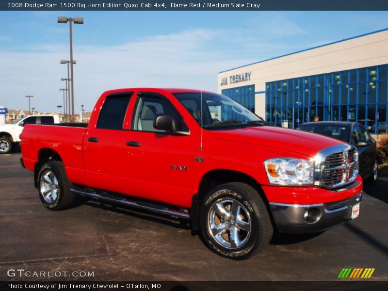 Flame Red / Medium Slate Gray 2008 Dodge Ram 1500 Big Horn Edition Quad Cab 4x4