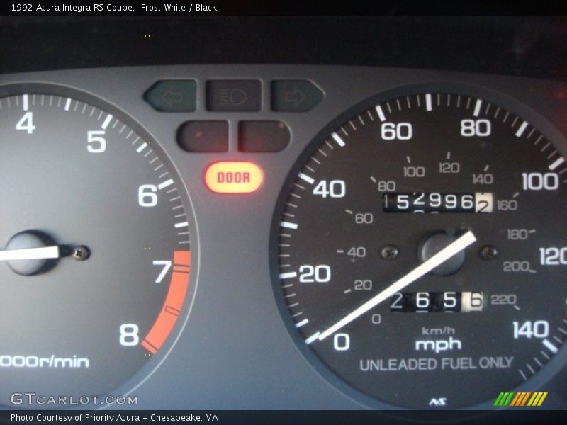 Frost White / Black 1992 Acura Integra RS Coupe