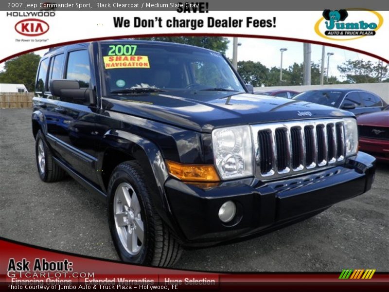 Black Clearcoat / Medium Slate Gray 2007 Jeep Commander Sport