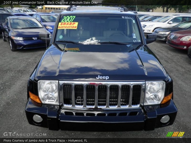 Black Clearcoat / Medium Slate Gray 2007 Jeep Commander Sport