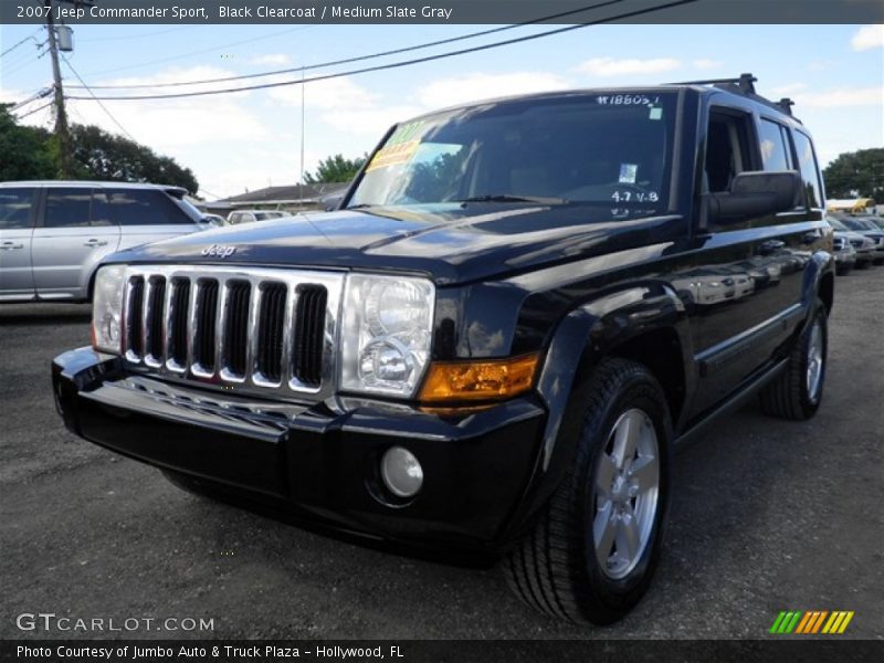 Black Clearcoat / Medium Slate Gray 2007 Jeep Commander Sport