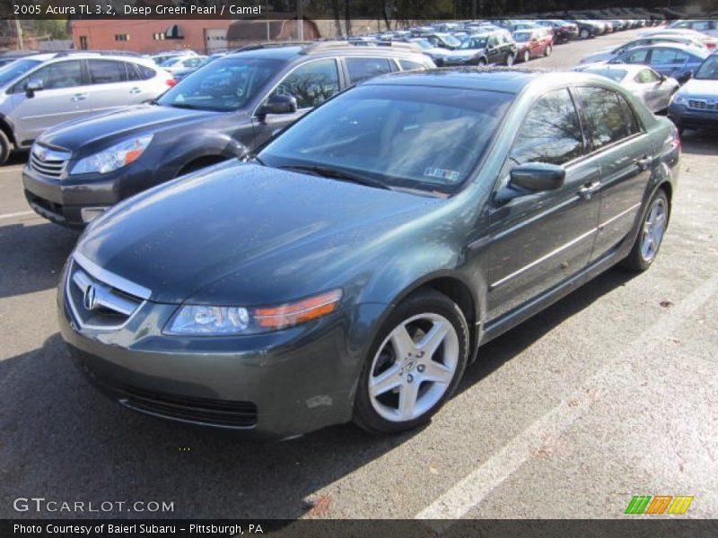 Deep Green Pearl / Camel 2005 Acura TL 3.2