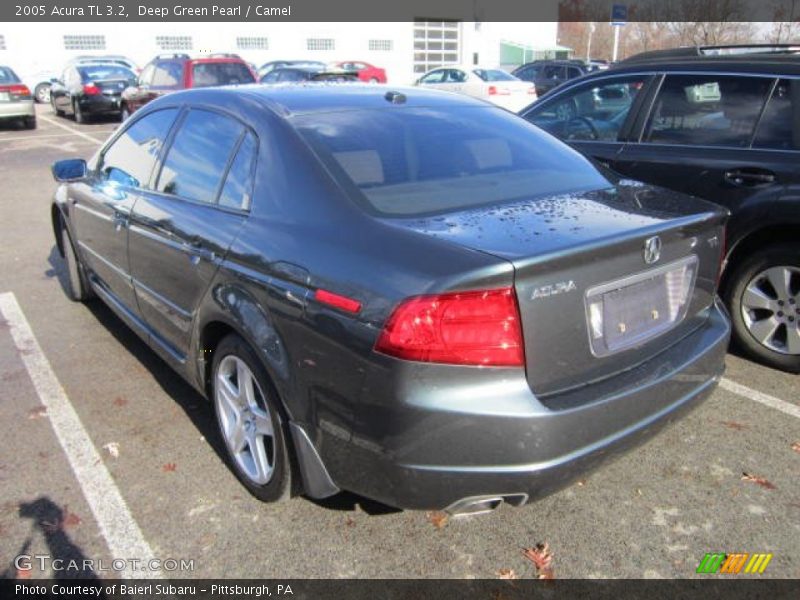 Deep Green Pearl / Camel 2005 Acura TL 3.2